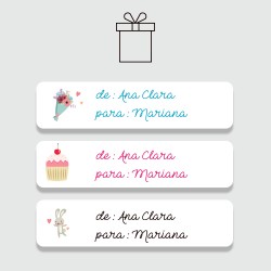 Etiqueta adesiva personalizada De / Para para presentes e lembranças