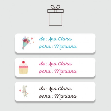 Etiqueta adesiva personalizada De / Para para presentes e lembranças