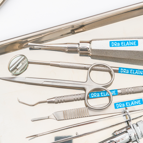 Kit de etiquetas personalizadas para instrumentais e equipamentos odontológicos