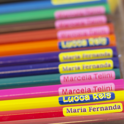 Kit de etiquetas personalizada adesivas para identificar materiais escolares, uniformes e sapatos no volta às aulas